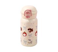 Histeaa Cute Stainless Steel Water Bottle with Straw 500ML Thermal Insulation Cup 500ML Kawaii Vacuum Insulated Bottle for Hot or Cold Drinks Adorable Travel Mug Vacuum Insulated Bottle White