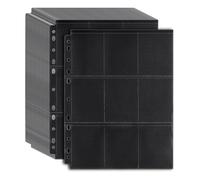 Histeaa Double Side 9-Pocket Protectors 100 Pack 1800 Pockets Trading Card Sleeves Page Binder Sheets 11 Ring Black