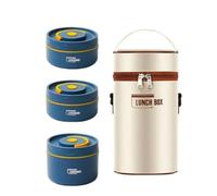 Histeaa Food Warm Lunch Container,Stainless Steel Thermal Lunch Container Portable Thermal Bento Box Food Container B and Portable