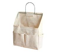 Histeaa Hanging Storage Bag on Dormitory Wall Wall Door Wardrobe Desktop Fabric Bag CD Magazine Organization Basket,Cotton Linen