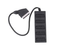 Histeaa Scart Splitter 21Pin 5 Way Male to Female AV Connector Cable Kit