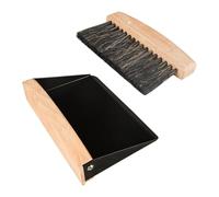Histeaa Small Dust Pan and Brush Set Mini Hand Broom and Dustpan for Home Desktop, Sofa Black