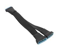 Histeaa USB 3.0 延长线 19/20 针 双端口 分线器 主板 内部扩展 连接 2 路端口 桌面机箱兼容 长约15cm 黑色外壳