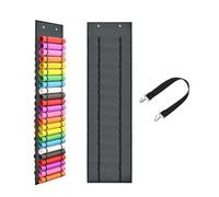 Histeaa Vinyl Storage Organizer 48 Slots Wall Hanger for Vinyl Rolls Gray | Double sided design keeps 24 rolls on each side, total 48 compartments, so you can locate colors faster for quick picks.