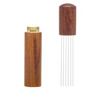 Histeaa WDT Tool Espresso Coffee Stirrer Espresso Distribution Tool Portable Espresso Distribution Tools,6 Needles Rosewood Color