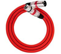 Histeaa XLR Cable Pass-Through Panel Mount, 0.5m, Male to Female, Red | Color-coded Red 0.5m XLR cable with panel-mount ends; reduces interference for clean studio and live sound Quality
