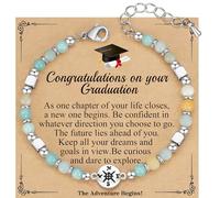 HiStock Graduation Gifts for Her 2025, Graduation Bracelet with Compass 5th 6th 8th Grade High Middle School College Graduates Gifts for Her Daughter Granddaughter, Adjustable, Stainless Steel, no