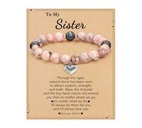 HiStock Mom Bracelet - Nature Stone Beaded Jewelry for Mom, Grandma, Nana, Daughter, Sister, Friends - Birthday & Graduation Gift, 7inch, Metal, no gemstone