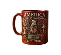 Historic 250th Birthday Mug - Memorial Celebration Drinkware Cup (Exclusive Collector Edition), Patriotic Tea Coffee Mug for, Freedom Inspired Keepsake, Ceramic Beverage Giftware