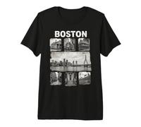 Historic Boston City Landmarks Skyline Design Premium T-Shirt