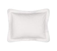 Historic Charleston Classic European Matelasse Cotton Decorative Pillow Case, Charles, White, King Sham (20" x 36")