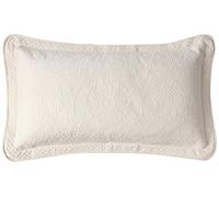 Historic Charleston Classic European Matelasse Cotton Decorative Pillow Case, Ivory, King Sham (20" x 36")