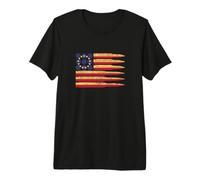 Historic Declaration Flag Bullet Stripes Patriotic Vintage Premium T-Shirt
