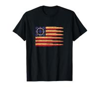 Historic Declaration Flag Bullet Stripes Patriotic Vintage T-Shirt