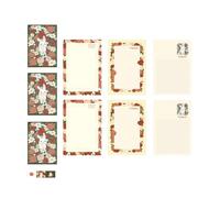 Historic Inspired Rose Design Foil Accent Notepaper; Envelopes Thick Recycled Paper Crafting Supplies for Journals Foil Rose Love Letter Envelopes