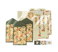 Historic Inspired Rose Design Foil Accent Notepaper; Envelopes Thick Recycled Paper Crafting Supplies for Journals Creative Gift Envelopes