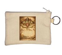 Historic Island in The Mediterranean Key Chain Coin Purse Beige