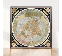 Historic Map - Map of the World, 1587, Urbano Monte - Vintage Wall Art 36in x 36in