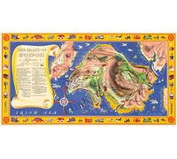 Historic Map - Railway Map of The Island of Sodor. Where Thomas The Tank Engine and His Friends Have Their Adventures, 1950, Vintage Wall Art 36in x 19in
