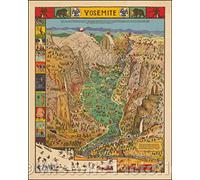 Historic Map - Yosemite, 1931, Jo Mora - Vintage Wall Art 18in x 24in