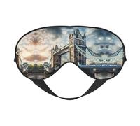 Historic Old Tower Bridge London Comfortable Sleeping Aid Soft Eye Mask Adjustable Blackout Cover Reversible Night Rest