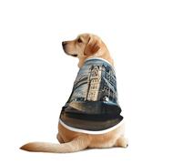 Historic Old Tower Bridge London Print Dog Shirts for Pet, Soft Breathable Vest Lightweight Stretchy Pet T-Shirt for Medium Dog