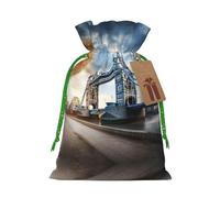 Historic Old Tower Bridge London Print Drawstring Pouch For Gifts,Reusable Adorable Gift Bags,Perfect For Jewelry And More