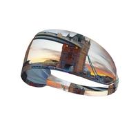 Historic Old Tower Bridge London Print Elastic Exercise Headband - Fashionable Sports Headwear for Summer, Cycling, Yoga, and More
