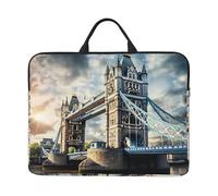 Historic Old Tower Bridge London Print Laptop Sleeve Case 14 Inch, Shockproof Protective Laptop Cover Briefcase Carrying Computer Bag
