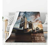 Historic Old Tower Bridge London Print Lightweight Warm Blanket Soft Thick Blankets Bedroom Camping Living Room Traveling