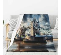 Historic Old Tower Bridge London Print Lightweight Warm Blanket Soft Thick Blankets Bedroom Camping Living Room Traveling