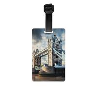 Historic Old Tower Bridge London Print Luggage Tags for Suitcases Identification Labels Waterproof Travel Cruise Daily Use
