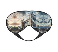 Historic Old Tower Bridge London Print Sleep Eye Mask with Adjustable Strap Soft for Airplane Travel Relax Yoga Nap Meditation