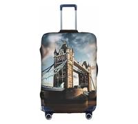 Historic Old Tower Bridge London print Washable Travel Luggage Cover Abstract Colorful Print Luggage Suitcase Protector, White, Small, White, Small