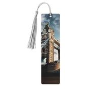Historic Old Tower Bridge London Print Wooden Bookmarks, Colorful Tassels, Decorative Crafts, Book Lovers Delight Accessories