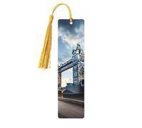Historic Old Tower Bridge London Print Wooden Bookmarks, Colorful Tassels, Decorative Crafts, Book Lovers Delight Accessories