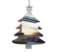 Historic Old Tower Bridge London Printed wooden Christmas tree ornaments a set of 6 perfect for holiday decorations and party decorations