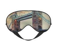 Historic Old Tower Bridge London Printing Sleep Mask for Women Men Double-Sided Print Soft Silk Eye Masks Eye Sleep Shade Cover