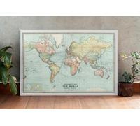 Historic Pictoric Map, 1914 Bartholomew's Chart of The World on Mercator's Projection, Vintage Wall Art : 24in x 16in (24in x 16in)