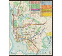 Historic Pictoric Map - New York City Transit Maps, New York City Subway Map 1979 Railroad Cartography - Vintage Poster Art Reproduction - 24in x 30in
