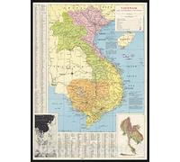 Historic Pictoric Map : Vietnam 1965, Vietnam and neighboring countries, Antique Vintage Reproduction : 24in x 30in