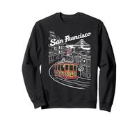 Historic San Francisco Cable Car Vintage SF Illustration Sweatshirt