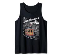 Historic San Francisco Cable Car Vintage SF Illustration Tank Top
