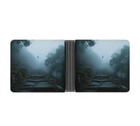 Historic Trail in The Mountains Wallet for Men Minimalist Small Bifold Wallet Card Holder for ID, Credit Cards, Cash, Commuters