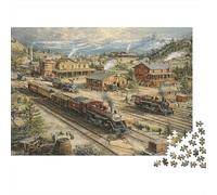 Historic Train Station 1000 Pieces Jigsaw Puzzle for Couples For Decompression Wall Decor Stay at Home Activity Sturdy Paper 70x50cm/1000pcs