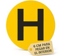 Historic Vehicle Badge, Approved, Reflective Yellow, H Matte Black, 60 mm Diametre - Sticker Historic Vehicle Classic - Historical Vehicle Sticker, for Sticking Inside the Windshield.