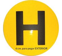 Historic Vehicle Distinctive, Historical Vehicle Sticker, 6 cm Diameter for Sticking Out, Approved, Reflective Yellow Adhesive, H Matte Black, for Classics - Historic Vehicle Sticker,