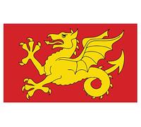 Historic Wessex Flag Sticker, Red Blue and Yellow Cross Design, 12.7 x 7.5 cm, Pack of 2