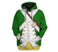 Historical Hoodie Revolutionary War Uniform Costume 3D Printed Army Jacket Halloween Costume, Continental Marines, Medium