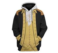 Historical Hoodie Revolutionary War Uniform Costume 3D Printed Army Jacket Halloween Costume, George Washington, XXL